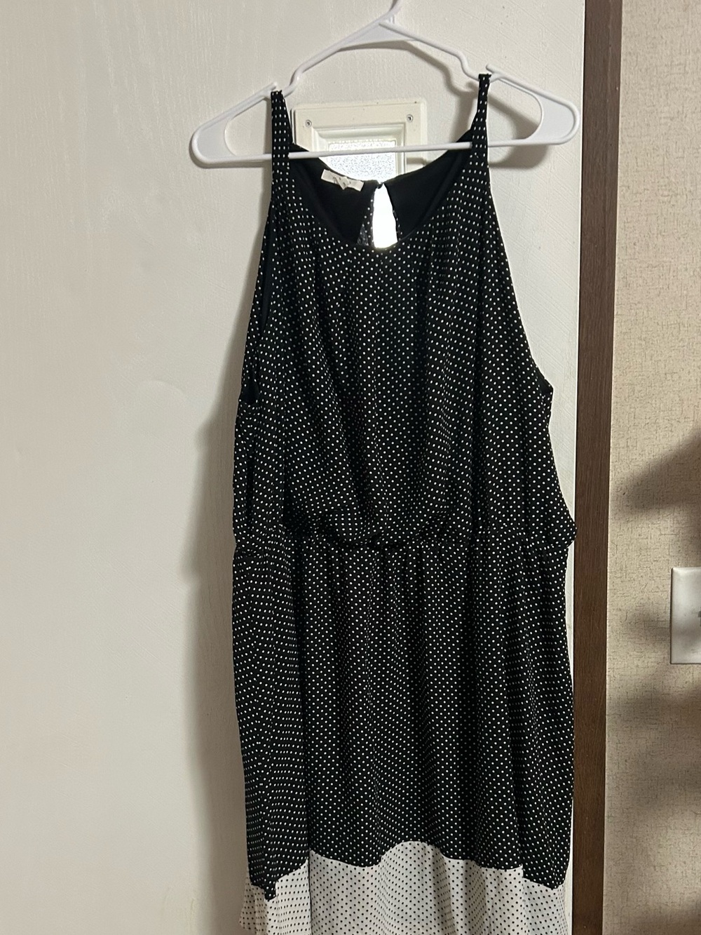 Maurices Black and White Polka Dot Halter Mini Dress